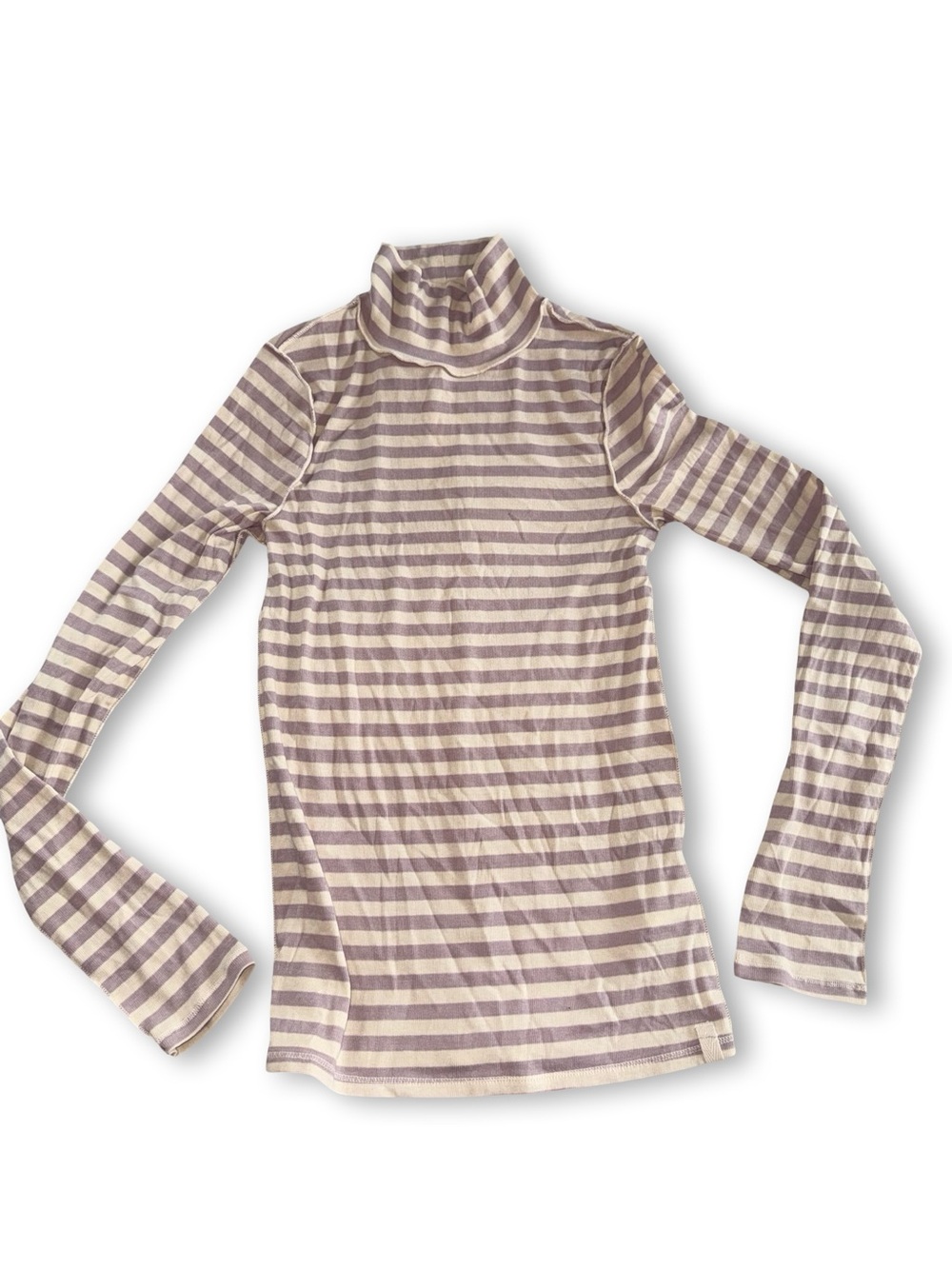 We The Free Lavender & Cream Striped Turtleneck
